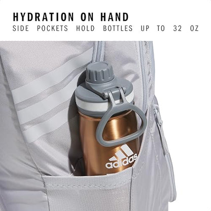 adidas Stadium 4 Soccer Backpack – Team Sports Bag with Ball Pocket, 36L - color: Light Grey