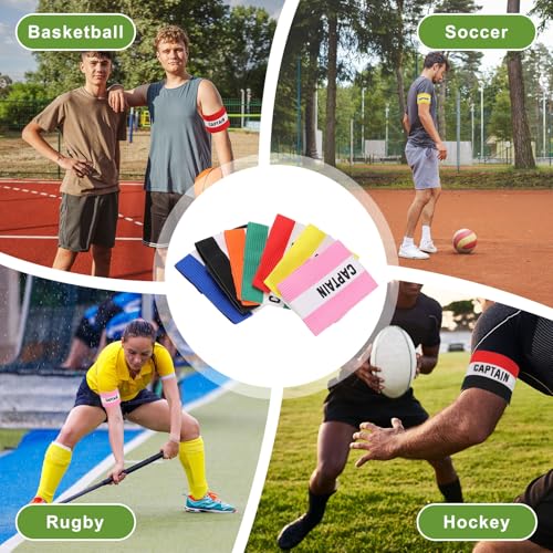 Soccer Captain Armbands, Adjustable Captain Bands Soccer Elastic Armband Protective Arm Badge Bands,12Pcs &Multicolor - Fit for (Adult Youth Team Sports/Football/Basketball)