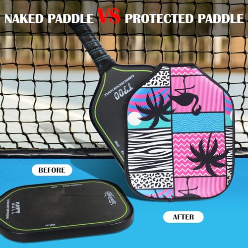 Pickleball Paddle Cover, Neoprene Racket Sleeve with Zipper, 11.8" * 9.05" Soft & Durable Pickleball Paddle Protection Cover 1Pc & 2 Pcs - color: Hawaii 1 Pc