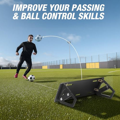 WARMOUNTS Large Soccer Rebounder Board, 3 Adjustable Angles Soccer Kick Back Trainer Board with 2 Sandbags, Portable Soccer Wall Rebounder for Control, Passing and Shooting Practice (40'' x 16'')