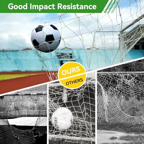 Soccer Net 8x6, Soccer Net for Replacement Football Goal Netting High Impact Sports Practice Barrier for Adults and Youth Football Practice, 8 X 6 Ft