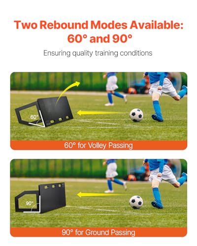VEVOR Upgrade Soccer Rebounder Board, Mult-Adjustable Angles Portable Soccer Rebound Wall, Foldable Kickback Board, Soccer Practice Equipment, Ideal for Kids and Adults Passing & Shooting Drills - size: 40"X16"