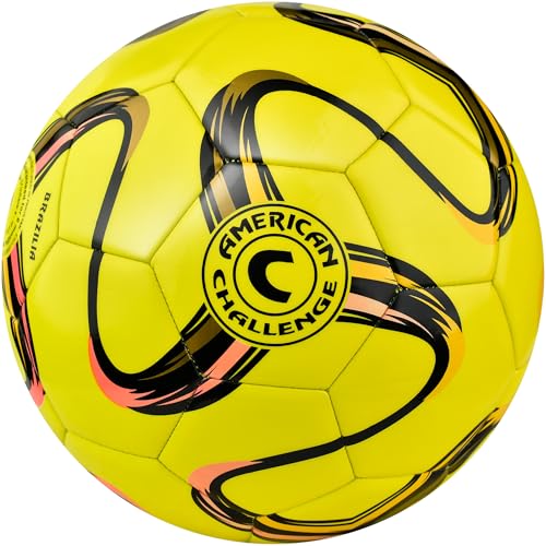 Brasilia Soccer Ball – Professional Training Soccer Ball for Grass Fields – Durable TPU Machine Stitched Soccer Balls – Sizes 2, 3, 4 & 5 – Outdoor Practice & Match Play