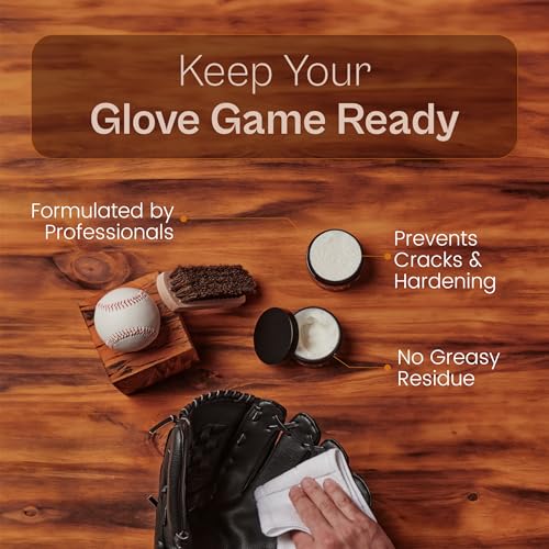 SARNA BASEBALL Glove Conditioner, Cream, 4 Oz – Break in Faster, Keep Leather Maintained – Glove Conditioner for Mitts & Softball Gear Made in USA - size: 4oz Baseball