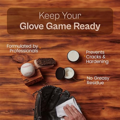 SARNA BASEBALL Glove Conditioner, Cream, 4 Oz – Break in Faster, Keep Leather Maintained – Glove Conditioner for Mitts & Softball Gear Made in USA - size: 4oz Baseball