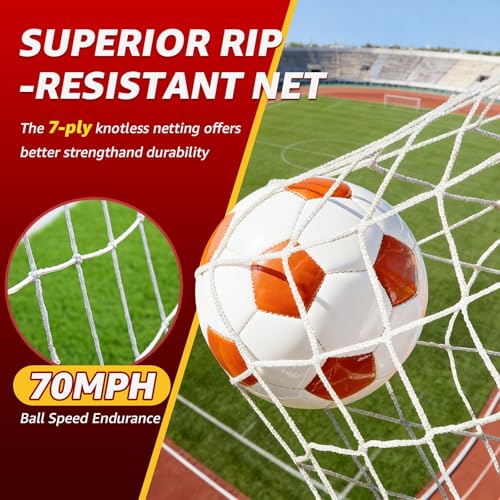 Soccer nets for Backyard, 12X6FT Soccer Net Easy Setup, Portable Soccer Goals for Backyard with Upgraded Collapsible Metal Base, Outdoor Indoor Soccer Goal Net for Practice with Carry Bag