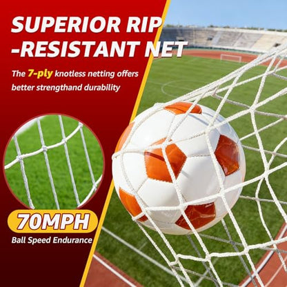 Soccer nets for Backyard, 12X6FT Soccer Net Easy Setup, Portable Soccer Goals for Backyard with Upgraded Collapsible Metal Base, Outdoor Indoor Soccer Goal Net for Practice with Carry Bag