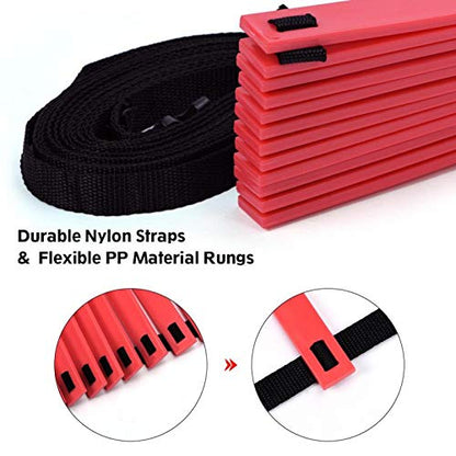 Life Speed and Agile Training Equipment Kit, 19Ft Flat Ladder + 10pcs Disc Cones for Athletic Training Equipment(red)