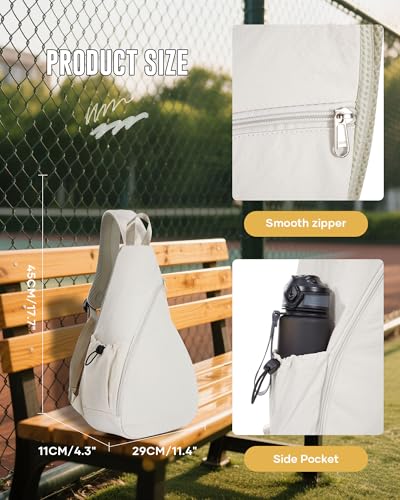 Pickleball Bag,Pickleball Bags for Women Men,Gym Bag,Protable Sling Backpack Fits 2 Paddles - color: A-Beige