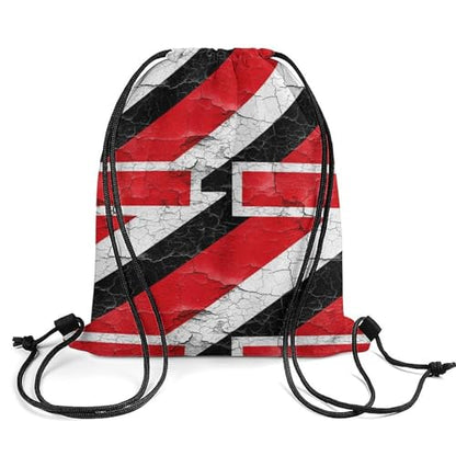 Gym Drawstring Backpack Sackpack Water Resistant for Sports Beach Yoga Travel Unisex, Trinidad And Tobago Grunge Flag Bags - color: Picture (637)