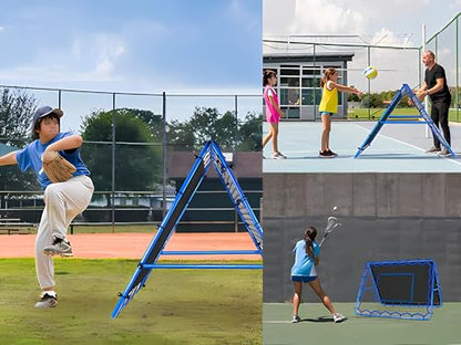 Volleyball Baseball Rebounder Net, Softball Rebounder Pitchback Net Quick Adjustments, Quick Adjustments Lacrosse Bounce Back Practice Equipment, Ideal for Outdoor Indoor and Backyard Training