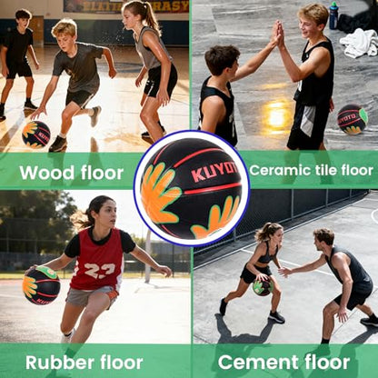 KUYOTQ Size 5/6 Basketball 27.5"/28.5" for Kids Youth Womens with Visual Hand Print Guide, for Shooting Practice, Correct Shooting Form and Improve Accuracy, Essential Basketball Training - size: Size 6 Youth - 28.5" Ages 11-14, Women 12+