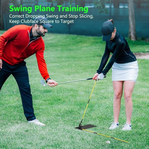 Golf Alignment Sticks - Golf Sticks Alignment Aid Golf Alignment Rods for Aiming, Putting, Full Swing Trainer, Posture Corrector Golf Training aid with Clear Tube Case