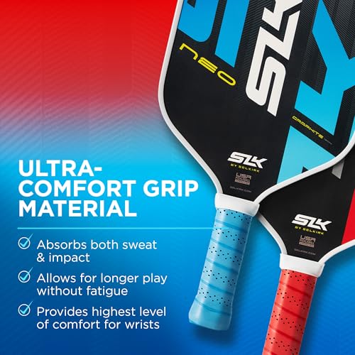 Selkirk Sport SLK Pickleball Paddles Set of 2 | Designed in The USA | Choose The SLK Neo Graphite, SLK Neo Fiberglass Pickleball Set or SLK Atlas Pickleball Bundle - color: Red & Blue | Neo Graphite