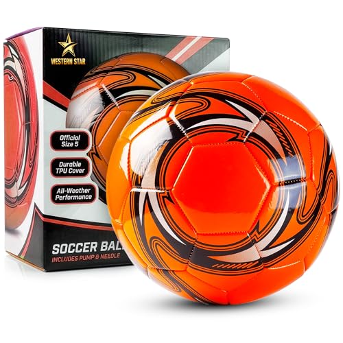 Western Star Soccer Ball Helix- Size 3 4 5 - Official Match Grade Soccer Balls - Attractive and Durable Design