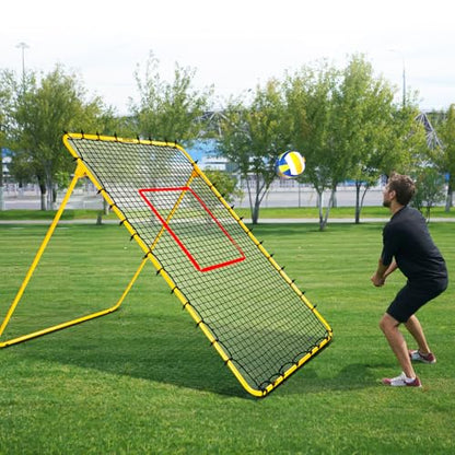 SPOYNAL 7x4 FT Volleyball Rebounder Net, 5-Angle Volleyball Training Equipment, Adjustable Rebounder Net Practice Setting, Spiking, and Bumping, Practice Net for Baseball, Softball, Lacrosse, Soccer