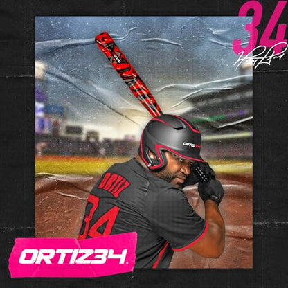 Ortiz34 Bat & Ball Set - Graffiti Plastic Bat & Ball Homerun Set- David Ortiz Backyard Baseball Set for Youth, Kids, Teenagers, Adults (Bat & Ball Set, Blue) - color: Pink, style: Bat & Ball Set