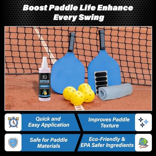 Pickleball Paddle Cleaner Spray - Removes Dirt, Ball Residue, Scuff Marks- EPA Safer Ingredients, Pickleball Accessories, Pickleball Gifts, Presidents Day Deals - 8 FL Oz