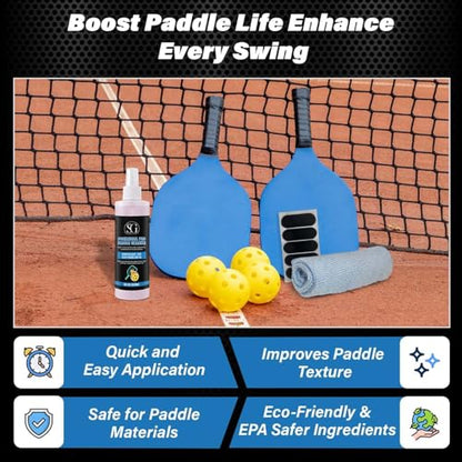 Pickleball Paddle Cleaner Spray - Removes Dirt, Ball Residue, Scuff Marks- EPA Safer Ingredients, Pickleball Accessories, Pickleball Gifts, Presidents Day Deals - 8 FL Oz