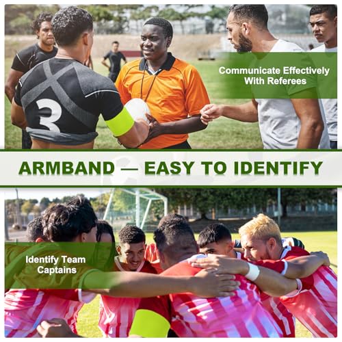 PATIKIL Soccer Captain Armband, Captain Arm Bands for Soccer Elastic Captain Arm Band Sports Captain Armband - color: Fluorescent Yellow