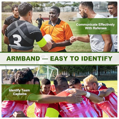 PATIKIL Soccer Captain Armband, Captain Arm Bands for Soccer Elastic Captain Arm Band Sports Captain Armbands - color: Fluorescent Yellow