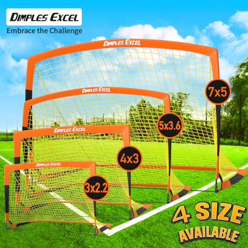 Dimples Excel Soccer Goals Kids Net for Backyard 7x5, 5x3.6, 4x3, 3x2.2 FT - style: 5‘x3.6' FT, 1 Pack