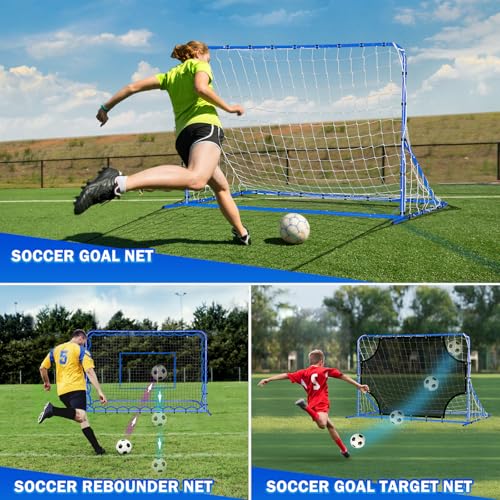 Soccer Baseball Rebounder Net, Soccer Goal Net, Volleyball Softball Rebound Pitchback Net Quick-Switch Angle Training for Control, Passing Practice, Bounce Back Rebounder Goals Gifts Trainer Equipment - size: 6FTx4FT