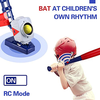 iPlay, iLearn Kids Pitching Machine Toys, 2 in 1 RC Baseball Tennis Pitcher, Auto Ball Launching Bat, Boys Outdoor Outside Sports Backyard Game, Birthday Gift 5 6 7 8 10 12 Yr Youth-Unassembled - style: Unassembled