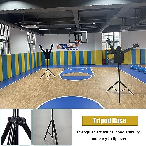 LXLZYXSF Pro Basketball Shooting Trainer Defender Dummy - Adjustable Arms & Height, Kids Adults Dribbling Training Aid, Metal Tripod Base, Hands-Up Mannequin (Size : 157-232cm(61.8-91.3 inch))