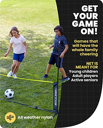 Boulder Sports All-in-One Pickleball & Badminton Set - Portable, Adjustable Net with Paddles & Rackets