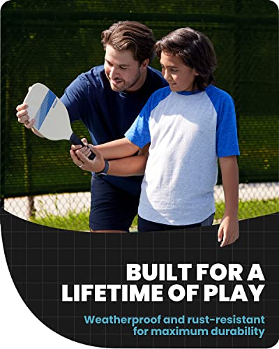 Boulder Sports All-in-One Pickleball & Badminton Set - Portable, Adjustable Net with Paddles & Rackets