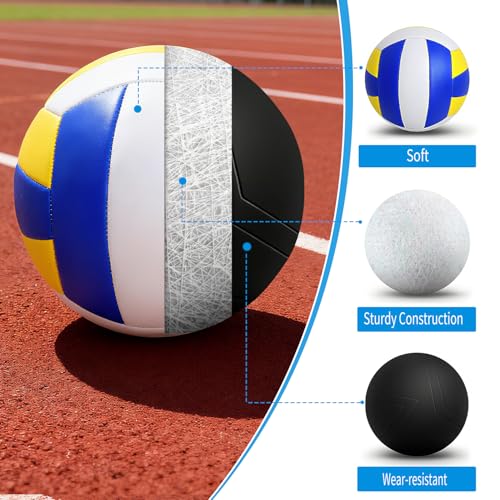 jiaonun 12 Pack Regulation Size 5 Volleyballs for Women and Men, Outdoor or Indoor, with Pump