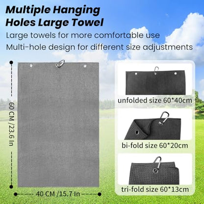 Golf Club Cleaner, Non-Leaking Stretchable Golf Club Brush with Microfiber Golf Towel (23.6 * 15.7 in), Strong Bristles Golf Brush Can Hold 5oz Water, Essentials Golf Accessories for Men - style: 3 Pack Golf Towel