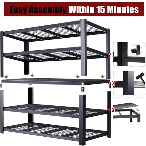 Heavy Duty Garage Shelving,5-Tier Storage Shelves(84" Hx24 Dx55 W),3050LBS Capacity Industrial Shelving Units and Storage,Adjustable Shelving Unit for Garage,Warehouse,Basement - size: 55x24x84