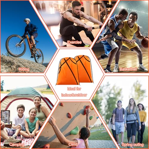 12 Pack Basketball Drawstring Backpack,Drawstring Backpacks Bulk,Large Capacity, Reliable Material,for Sports Teams(Basketball) - color: Basketball