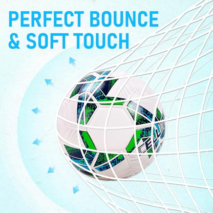 Soccer Ball Size 5 Size 4 with Pump Deflated, Official Size and Weight Long-Lasting Soccer Ball for Youth Teens Adult, Indoor Outdoor Training Practice Ball Games Sports Soccer Gifts with Mesh Bag