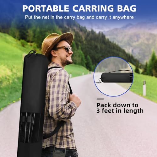 Adjustable Height Portable Badminton Net, Outdoor Net for Playing Pickleball, Kids Volleyball, Soccer Tennis, Lawn Tennis, Foldable Design, Durable Nylon Mesh, Easy Setup, Sports Equipment