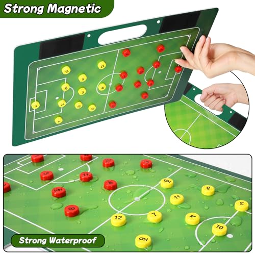 Desoto Dry Erase Double-Sided Premium Coaches Clipboard, Tactical Magnetic Board Kit, Magnetic Coaching Board, Coaches Gift for Coaches(Soccer, Football, Basketball, Baseball) - style: Soccer
