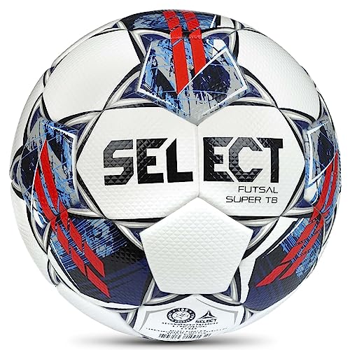 Select Futsal Super TB V22 Futsal Ball, White/Red/Blue, Senior/4