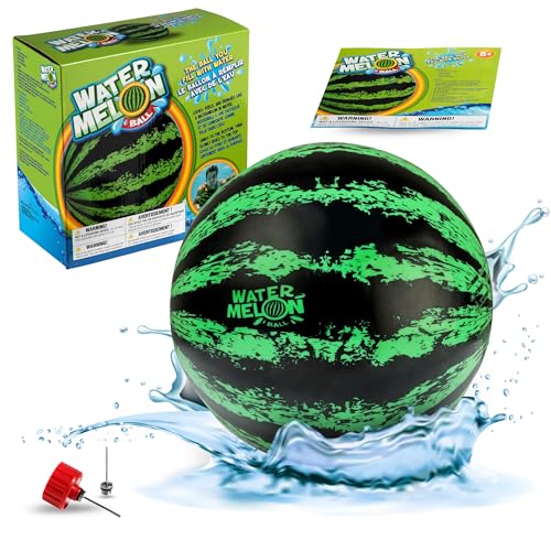 Watermelon Ball – Cool Underwater Pool Toy for Teen Boys, Girls, Men & Women. Great Gifts for Swimming, Diving & Backyard Games. Best for Birthday Presents, Spring Vacation & Summer Family Fun. - size: 9", style: 9" Green