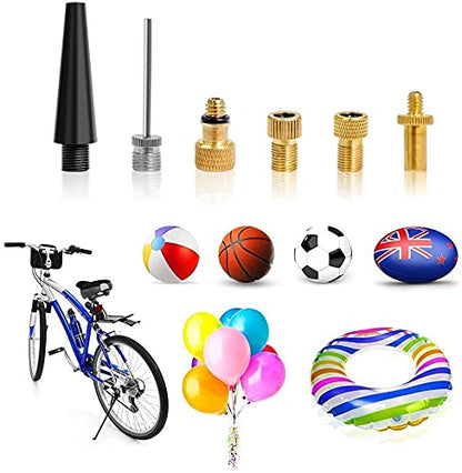 Pump Parts Valve Adapter Kit Valve Adapter 6 Set Bicycle Floating Ball Air Pump French American English English All Air Bed Air Needle for Ball Durability