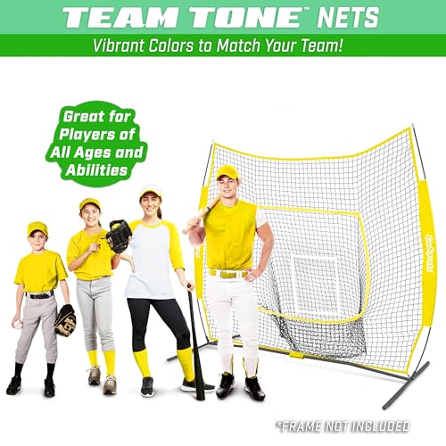 GoSports Replacement 7 x 7 ft Baseball Net - NET ONLY - Frame NOT Included - Choose Your Color - color: Yellow
