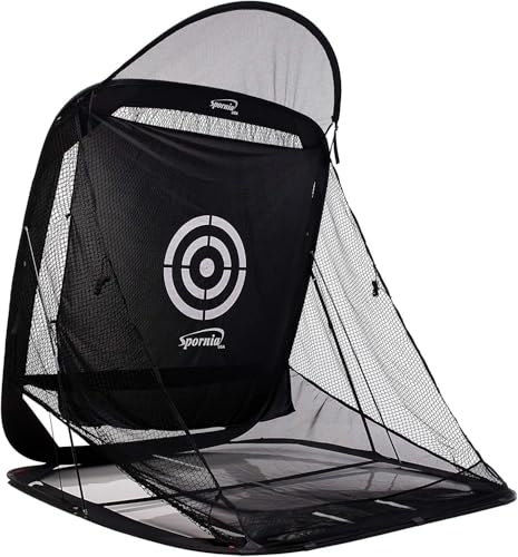 Spornia SPG-5 Golf Practice Net – 5' x 5' Indoor & Outdoor with Ball Return | Driving, Chipping & Full Swings | Heavy-Duty, Portable & Easy to Set Up - style: Net Only