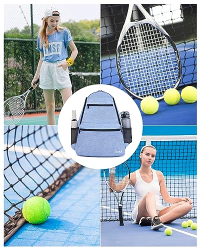 Tennis Bag Professional Tennis Backpack for Men and Women Racket Bags Holds 2 Rackets with Ventilated Shoe Compartment - color: Blue with Shoes Compartment