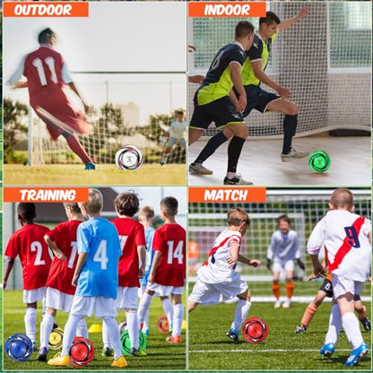 12 Pcs Soccer Balls for Adult Bulk Deflated Soccer Balls Official Size 4 5 with Pumps Outdoor and Indoor Training Practice Football for Sports Game Birthday Gift Party - size: Size 4