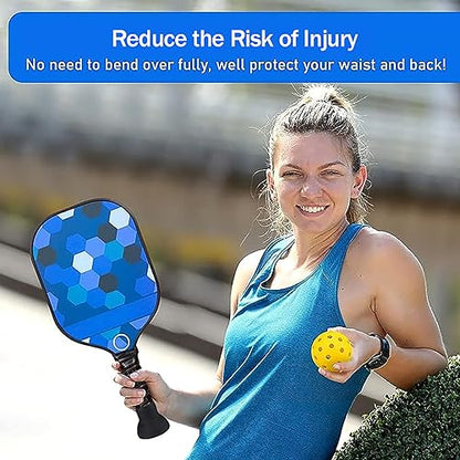 VCISPOK Pickleball Ball Retriever, Silicone Picker On Paddles, Easy Accessory to Pick Up Balls Without Bending Over, Fits Any Paddles - color: Black-1 Pack
