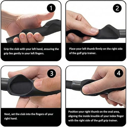 3-in-1 Golf Training Aids Set Grip Trainer Club, Sure Stance & Smart Ball for Hand Position, Swing Accuracy, Posture Correction & Balance - for Indoor/Outdoor Practice, All Levels (Right Handed)