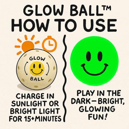 Glow in The Dark Outdoor Pickleballs - Light Up Pickleball Balls for Nighttime Pickleball - Charge in Indoor Light + Sunlight