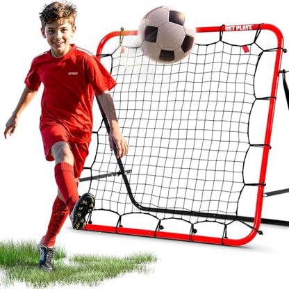 Soccer Rebounder Rebound Net, Kick-Back 3X3FT | Football Training Gifts, Aids & Equipment for All Ages, Portable, 6 Adjustable Angles