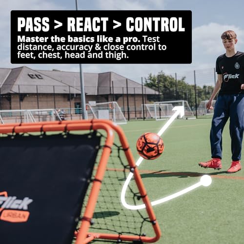 Flick Urban Dual Speed Rebounder – Double-Sided Soccer Rebounder with 6 Adjustable Angles – Soccer Training Equipment for Passing & Control – Suitable for Soccer, Volleyball & Baseball